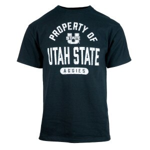 Champion property of utah state black unisex t-shirt